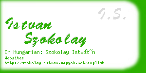 istvan szokolay business card